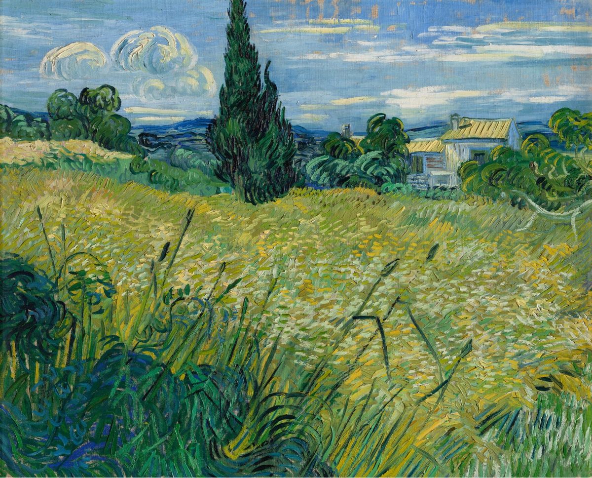 Vincent van Gogh - Green Wheat Field with Cypress (1889)