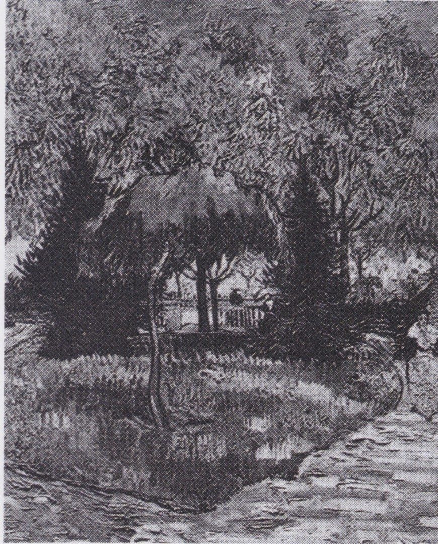 Van Gogh - Eingang zum Park in Arles mit zwei Figuren