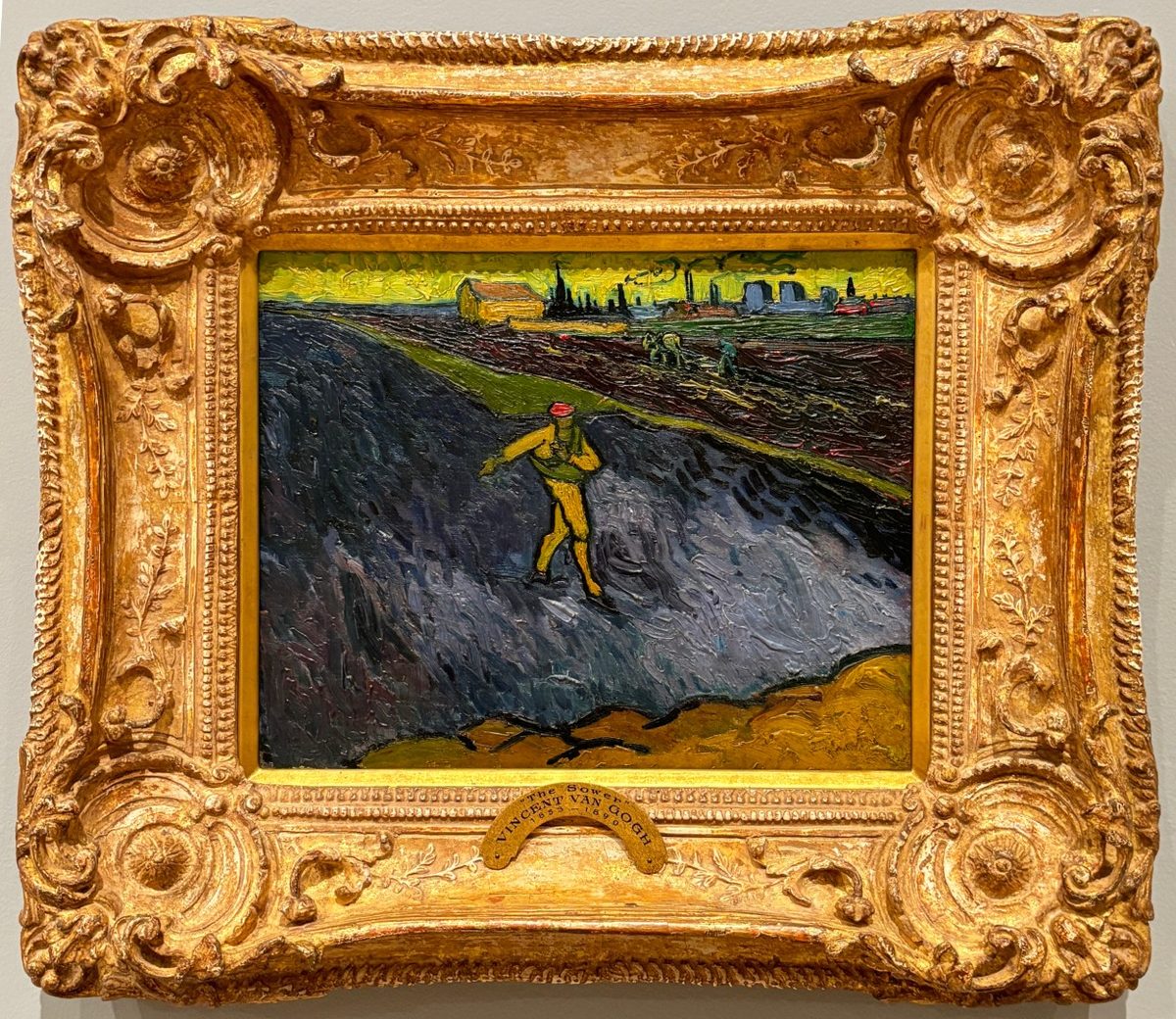 Outskirts_of_Arles_in_the_Background,_The_(F575a)__The Sower, Outskirts of Arles in the Background (Van Gogh) with frame