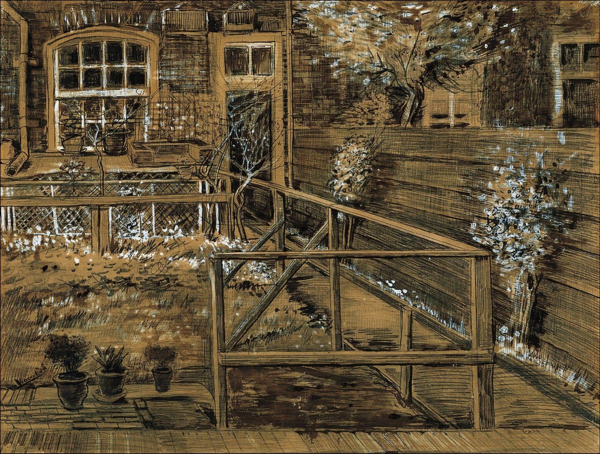 Vincent van Gogh - De tuin achter het huis van de moeder van Sien in Den Haag