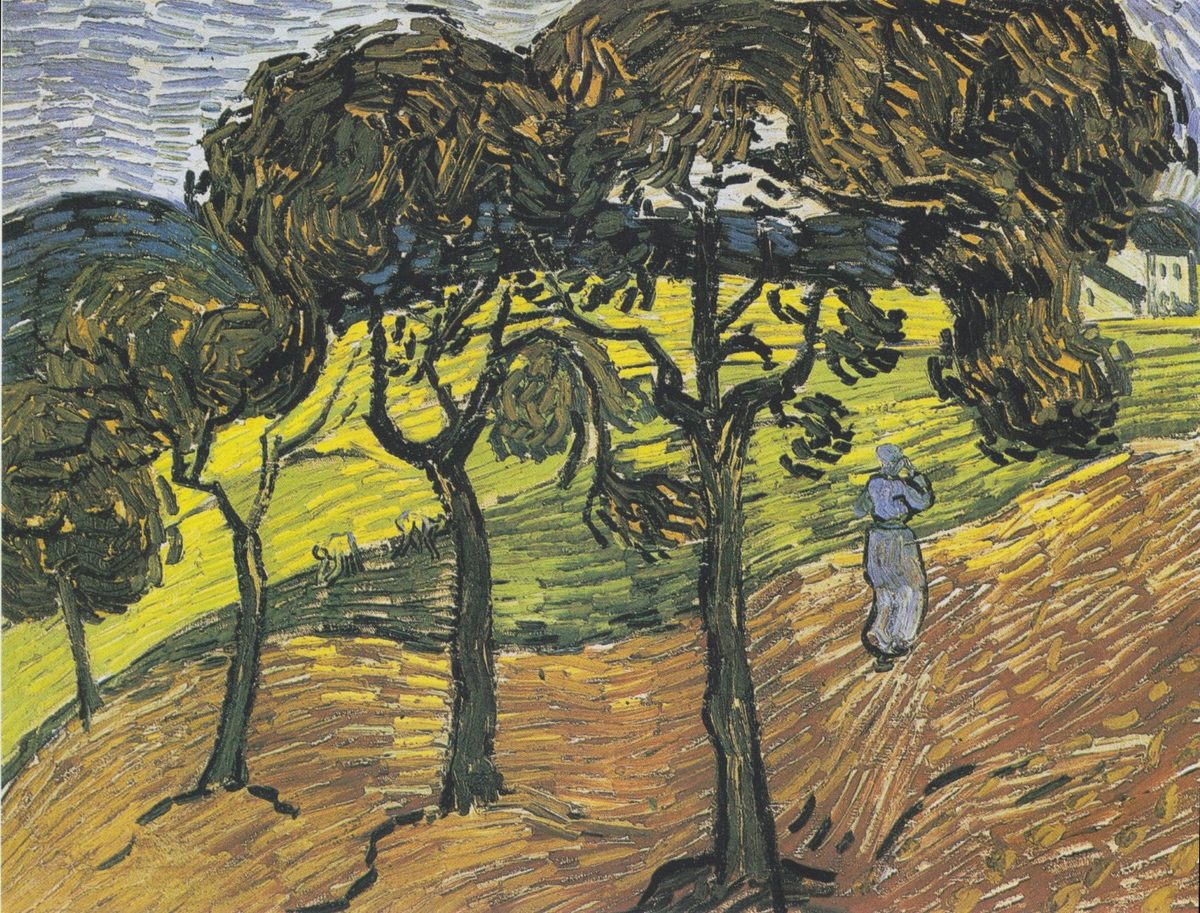 Van Gogh - Landschaft mit B#U00e4umen und Figuren