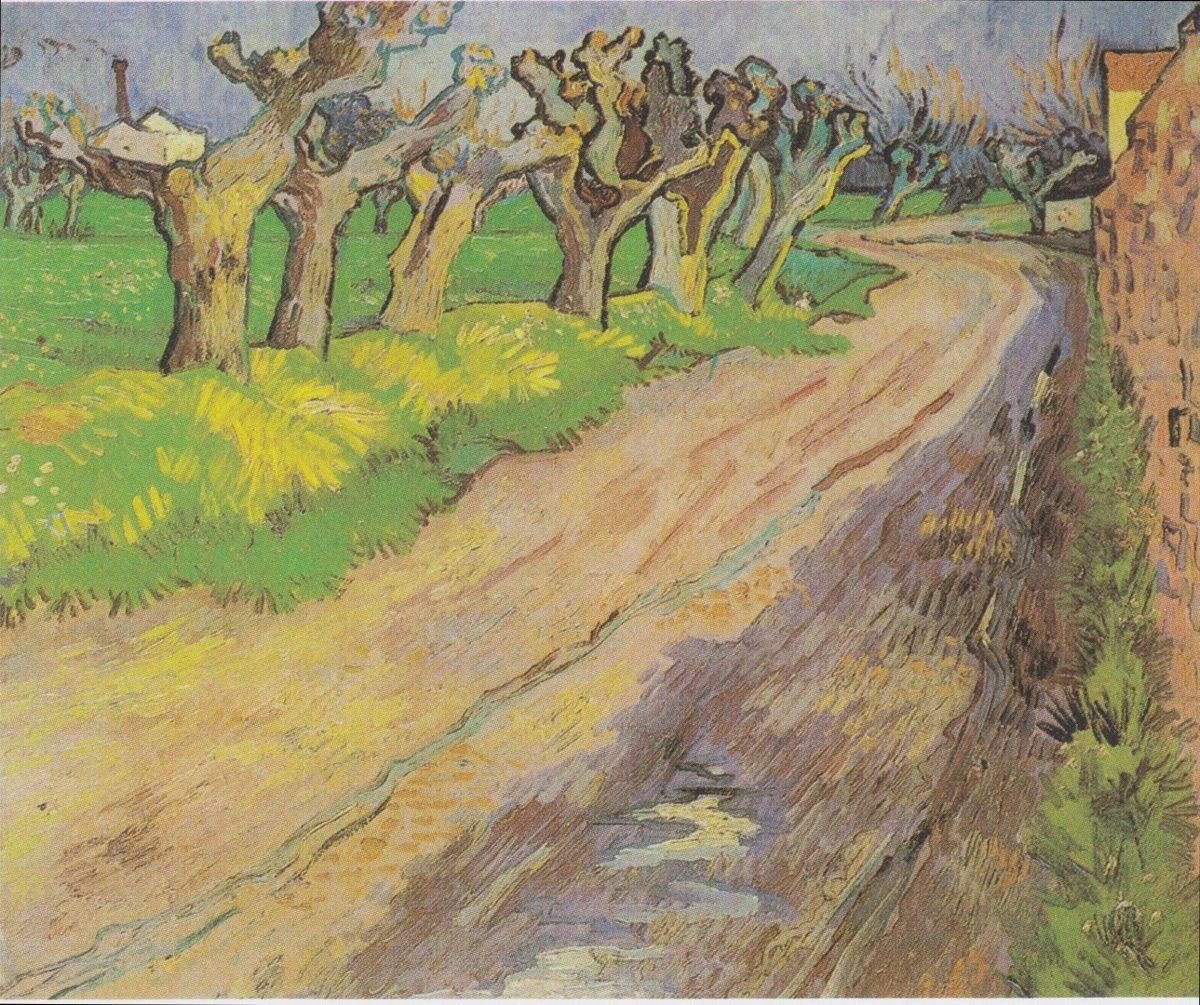 Van Gogh - Weg mit beschnittenen Weiden