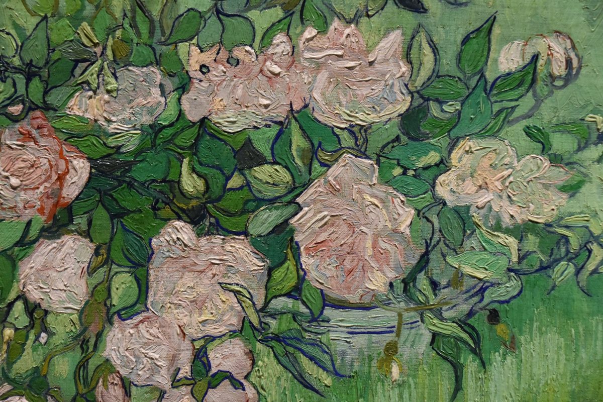 Van Gogh, Pink Roses, 1890, Ny Carlsberg Glyptotek, Copenhagen (1) (36374727326)