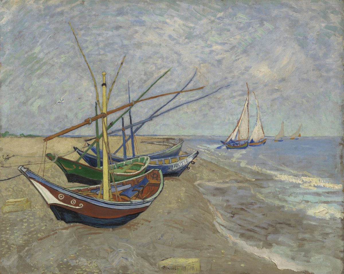 Vissersboten op het strand van Les Saintes-Maries-de-la-Mer - s0028V1962 - Van Gogh Museum