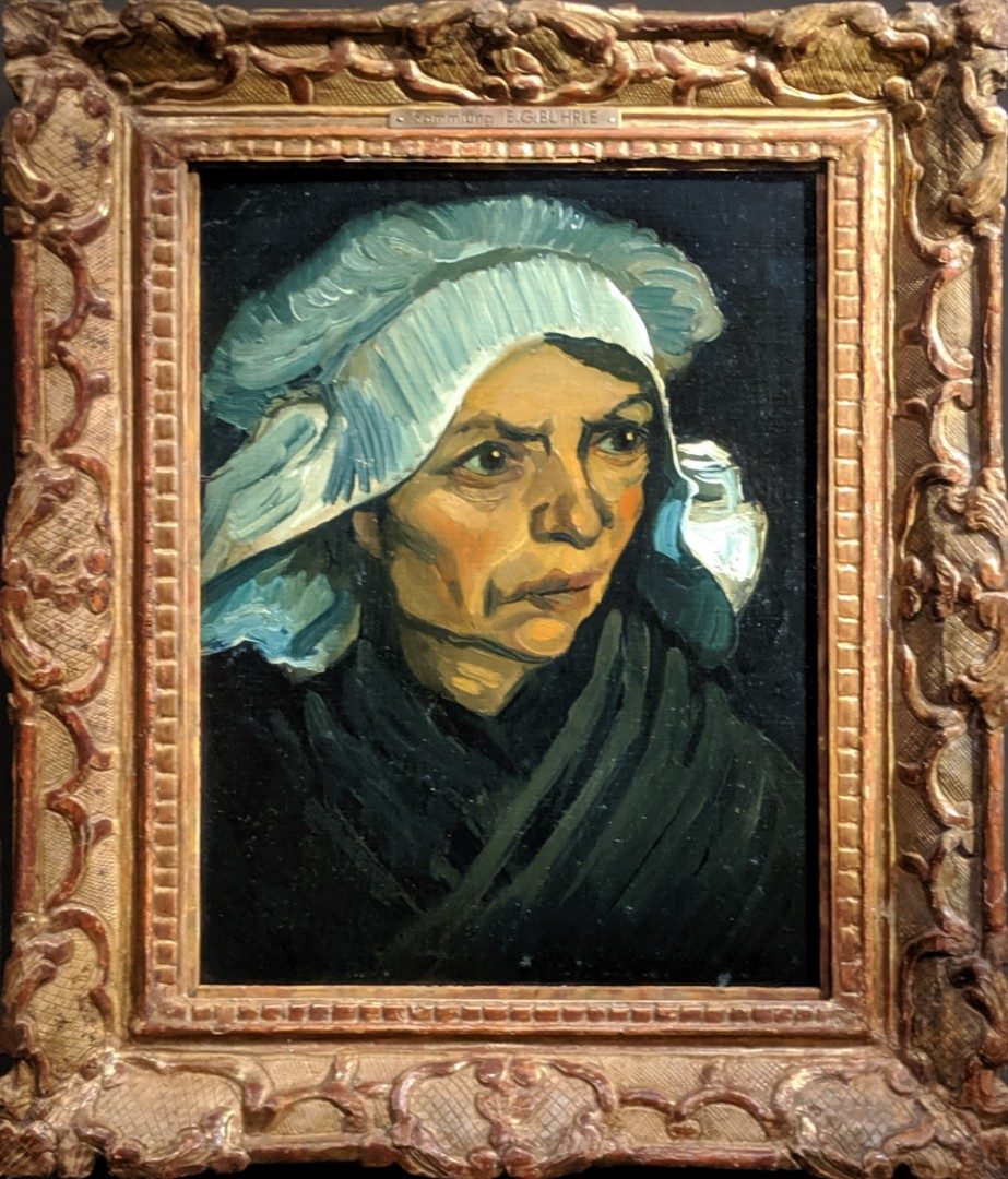 Van Gogh - Head of a Peasant Woman with White Cap with frame