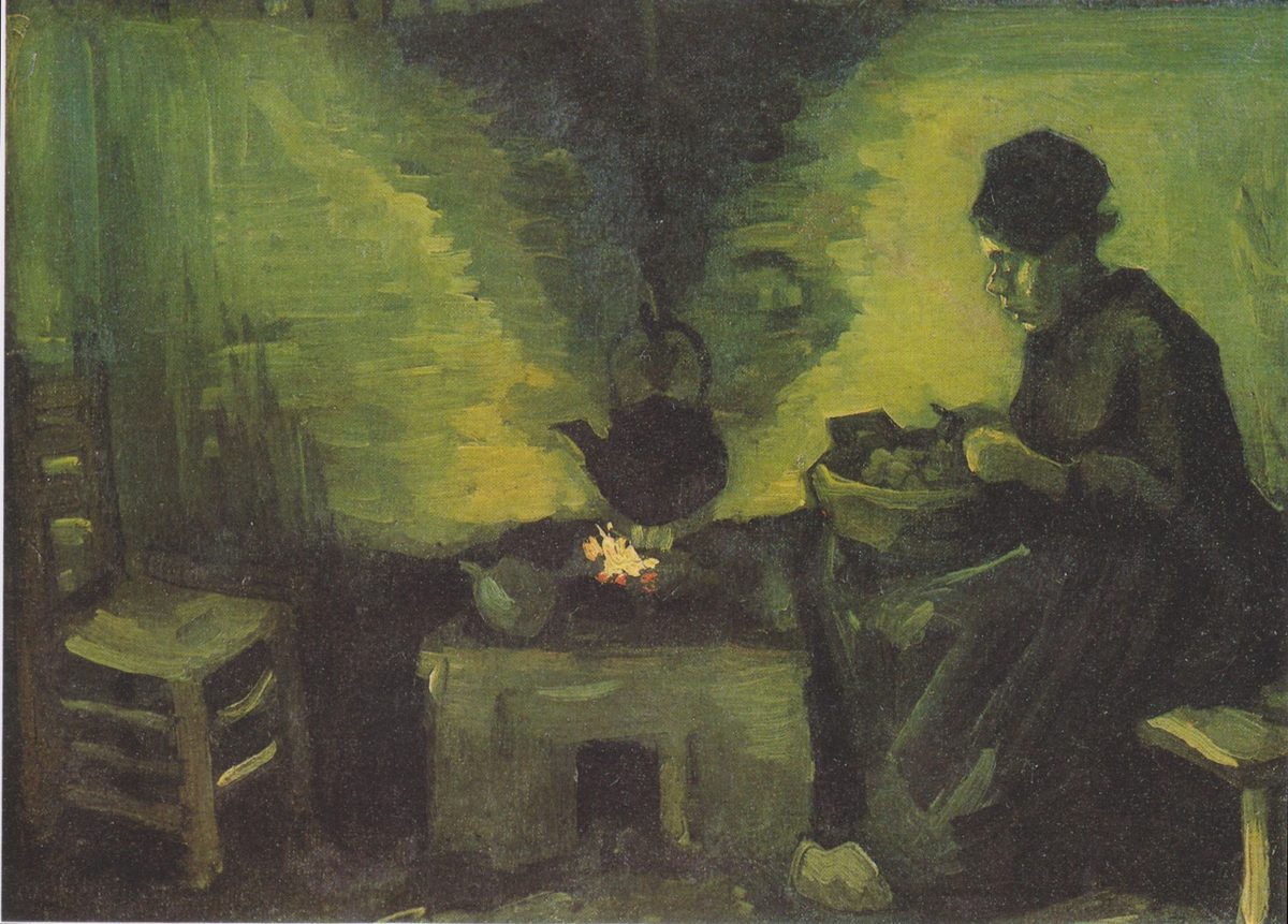 Van Gogh - B#U00e4uerin, am Herdfeuer sitzend