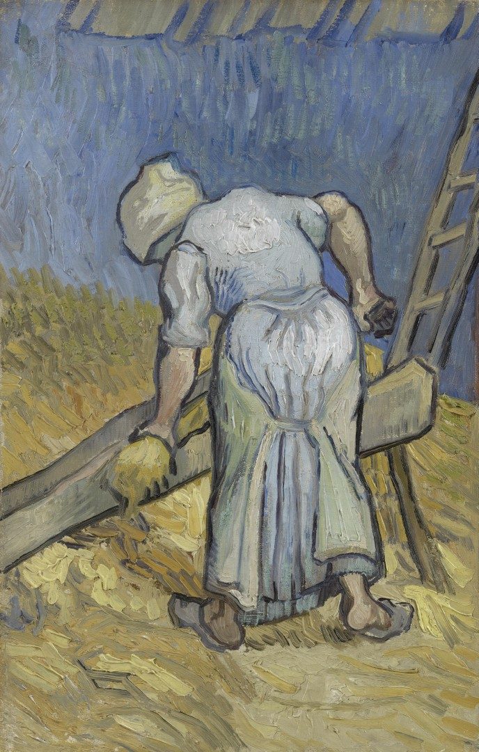 De boerin die vlas kneust (naar Millet) - s0043V1962 - Van Gogh Museum