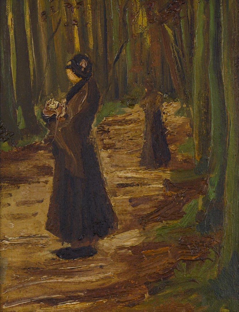 Vincent van Gogh - Two women in a wood (1882)