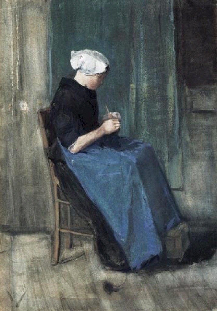 Vincent van Gogh - Young Scheveningen Woman Knitting, Facing Right - F870 JH84