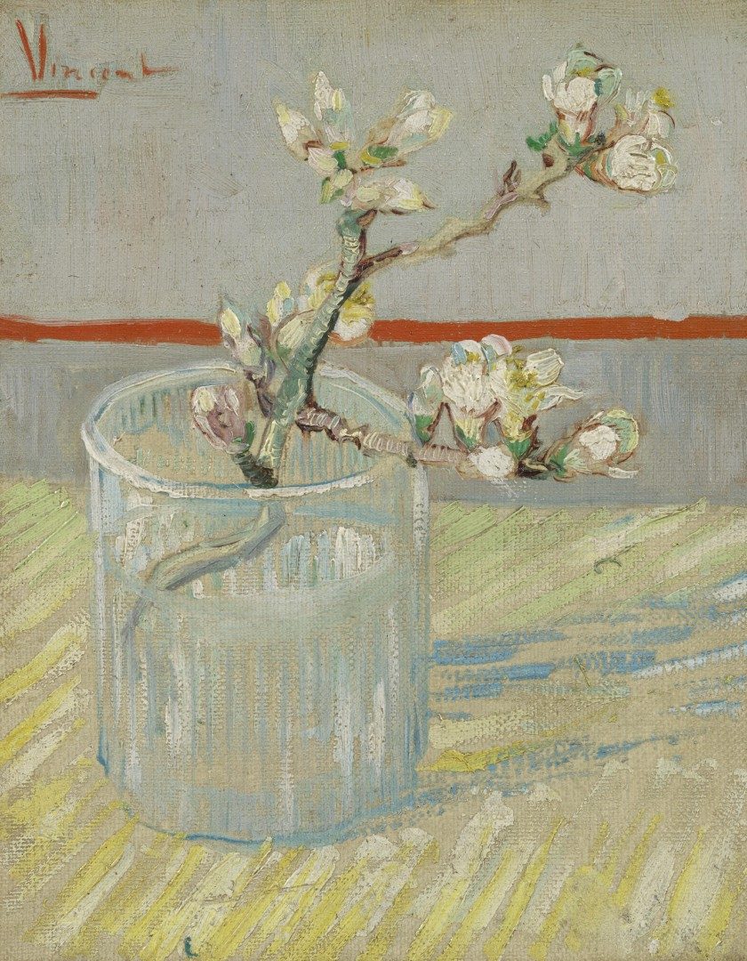 Bloeiend amandeltakje in een glas - s0184V1962 - Van Gogh Museum