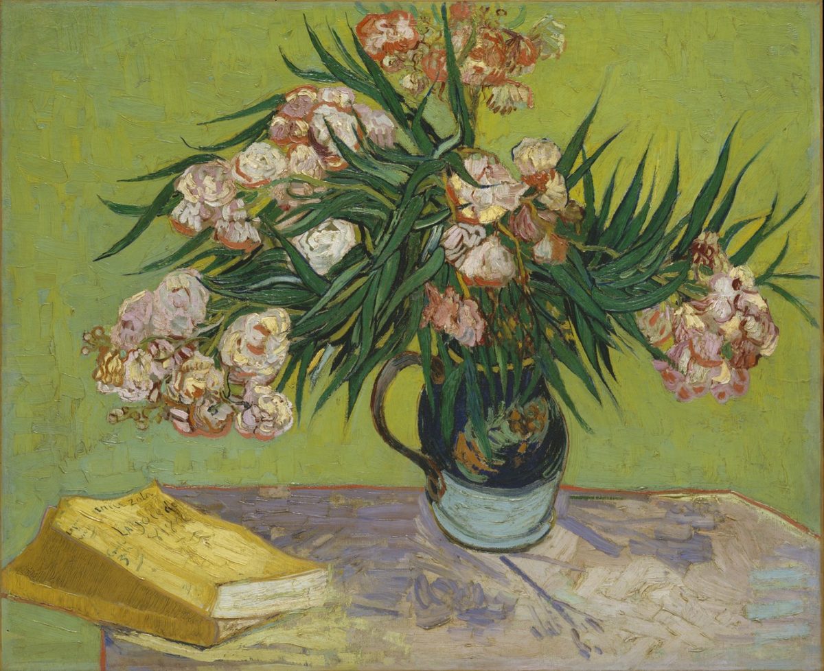 Vase_with_Oleanders_and_Books__Vincent Willem van Gogh 122