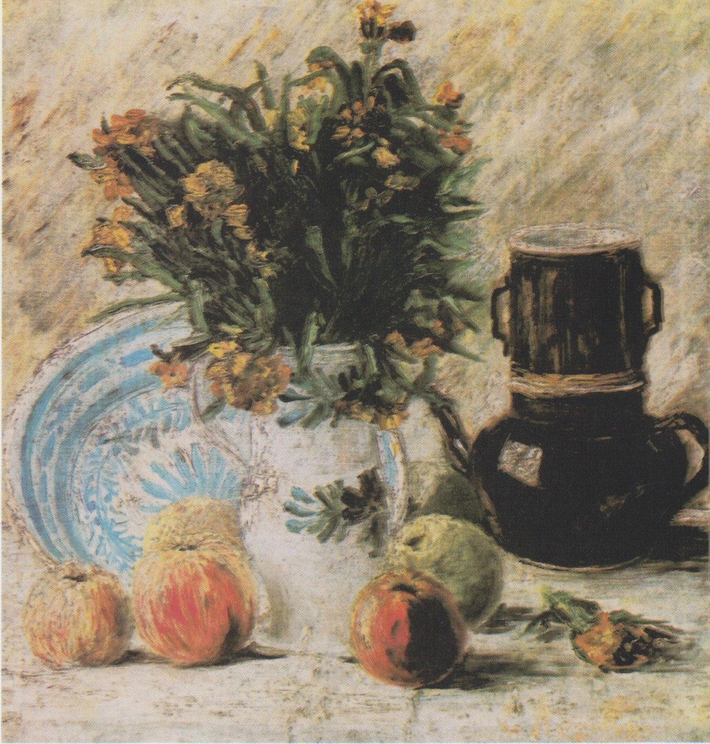 Van Gogh - Vase mit Blumen, Kaffeekanne und Fr#U00fcchte