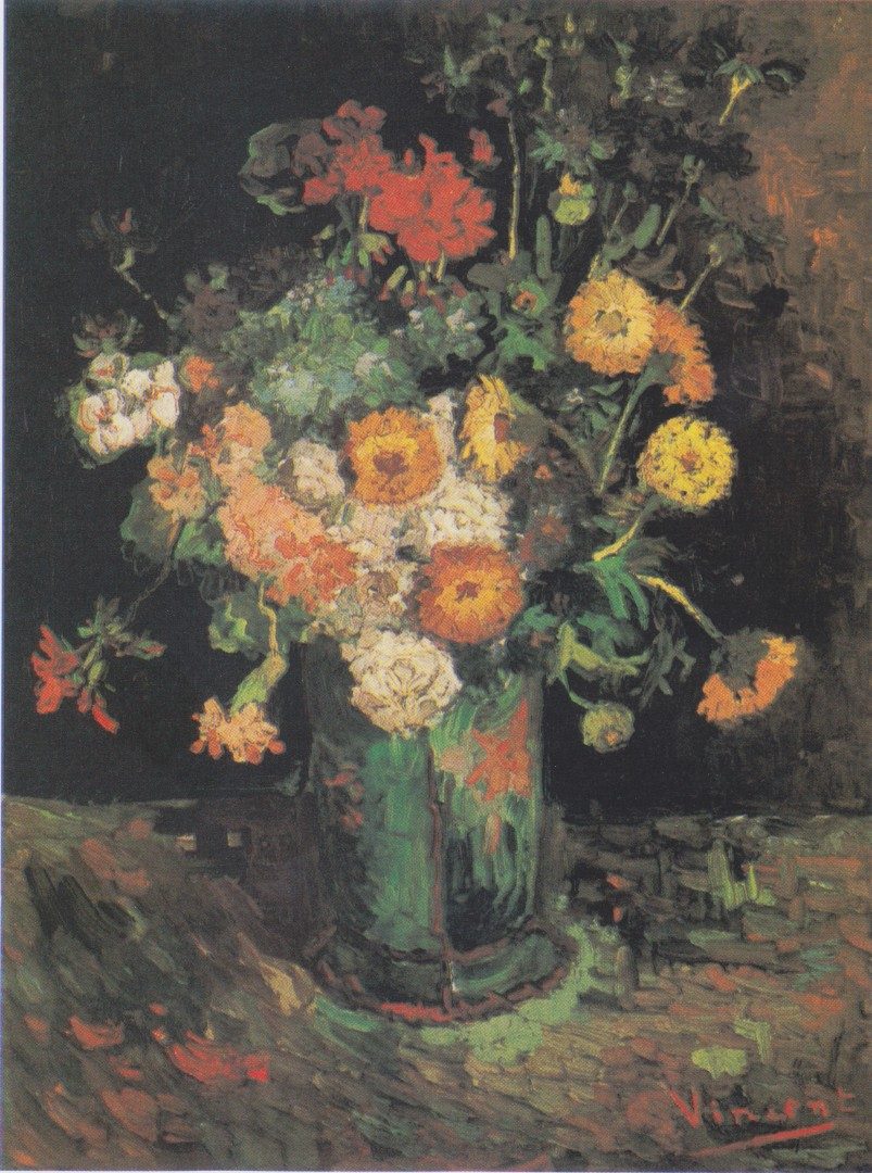 Van Gogh - Vase mit Zinnien und Geranien