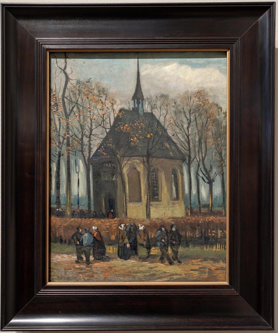 Congregation Leaving the Reformed Church in Nuenen - Vincent van Gogh
