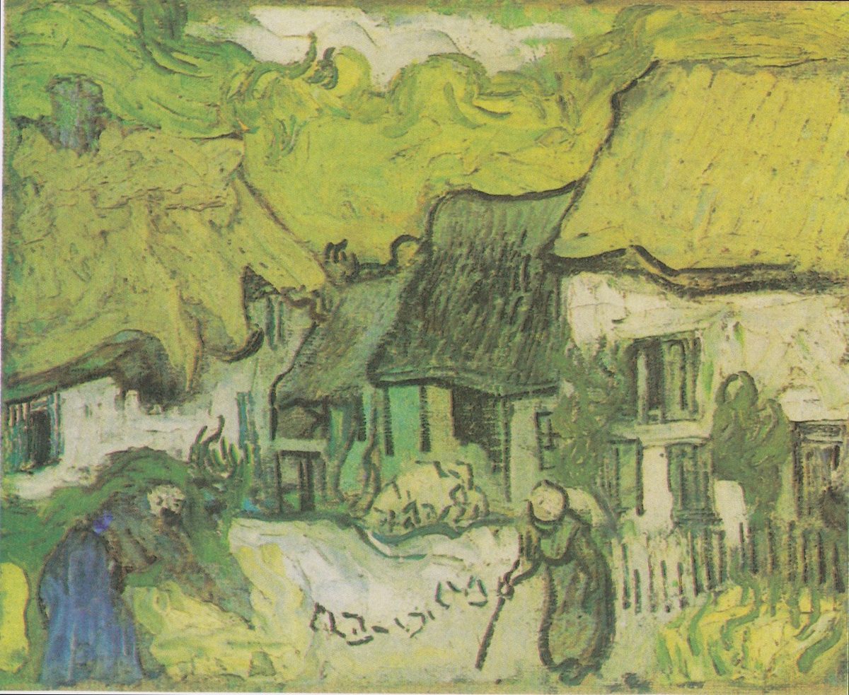 Van Gogh - Bauernh#U00e4user in Jorgus mit Figuren