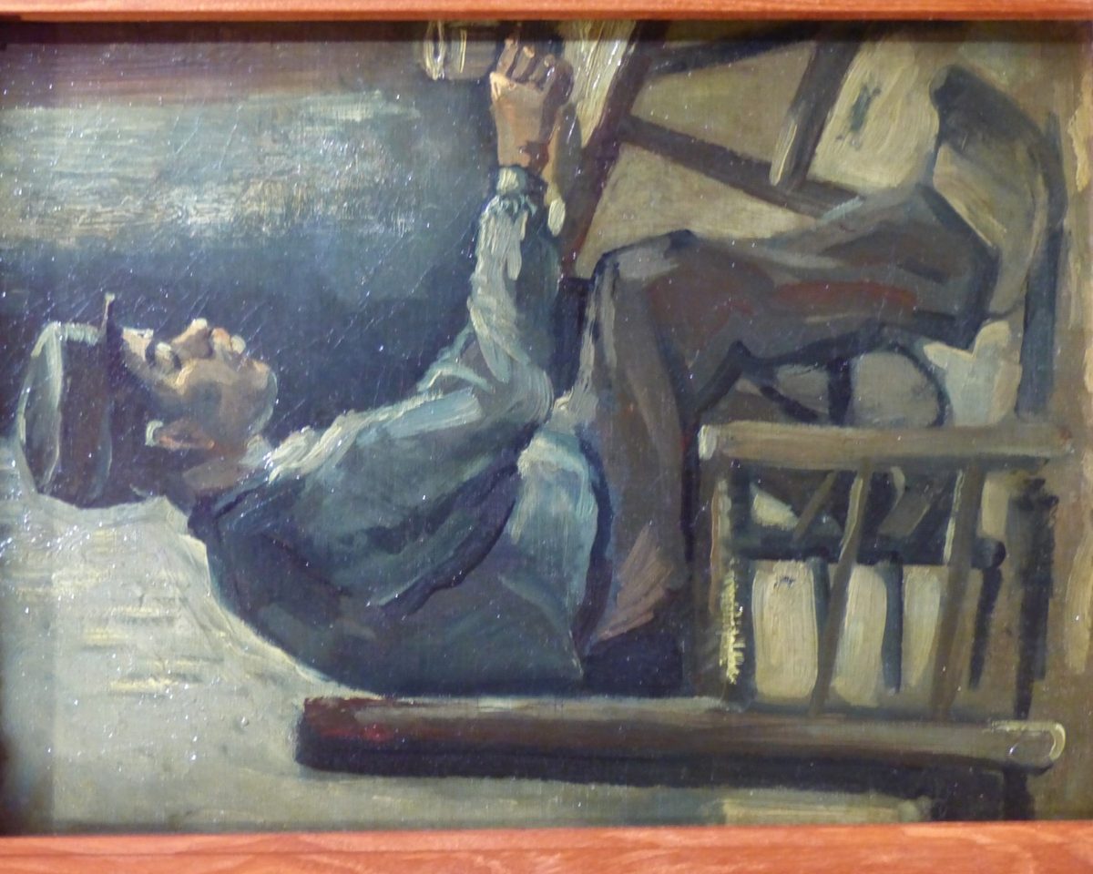 Homme #U00e0 une table,Nuenen1885,huile sur toile,mus#U00e9e Kr#U00f6ller-M#U00fcller