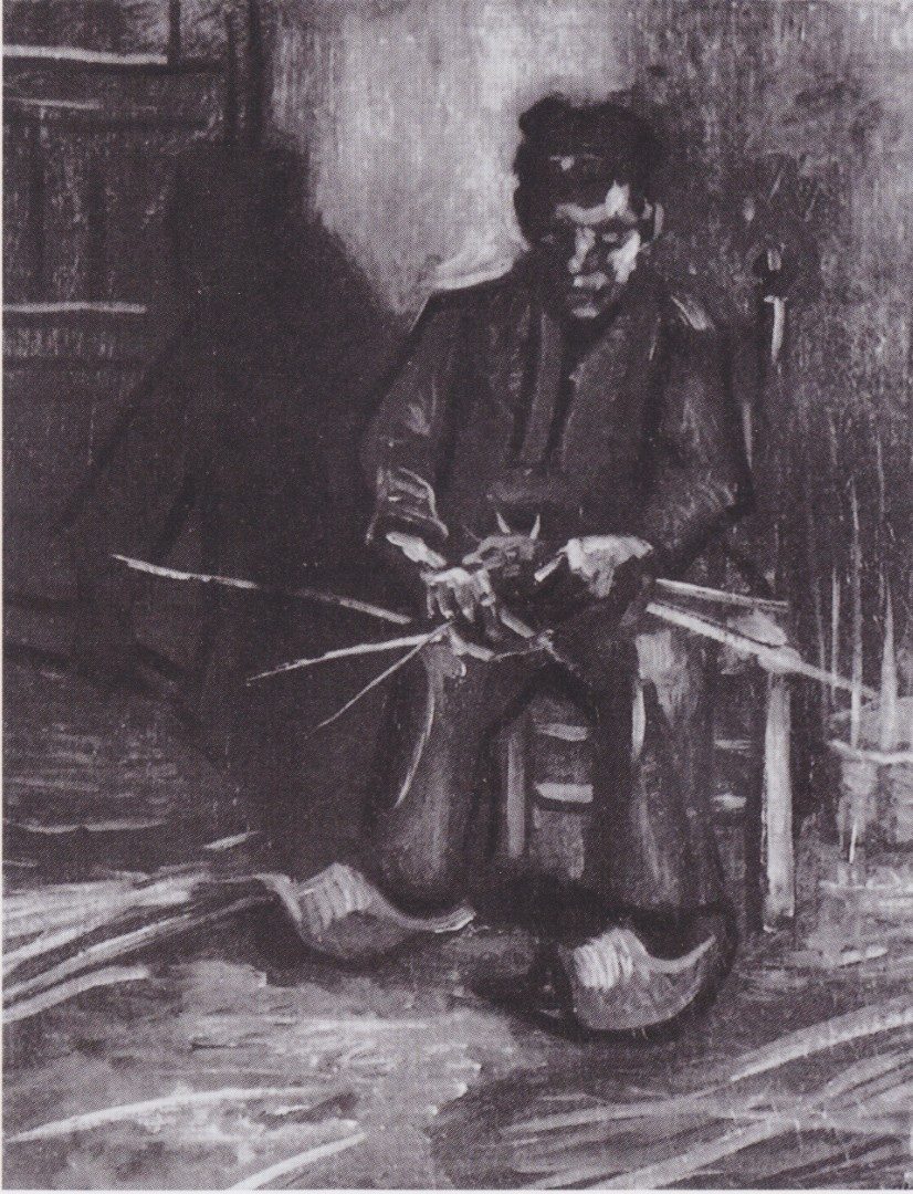 Van Gogh - Bauer, sitzend beim Korbflechten