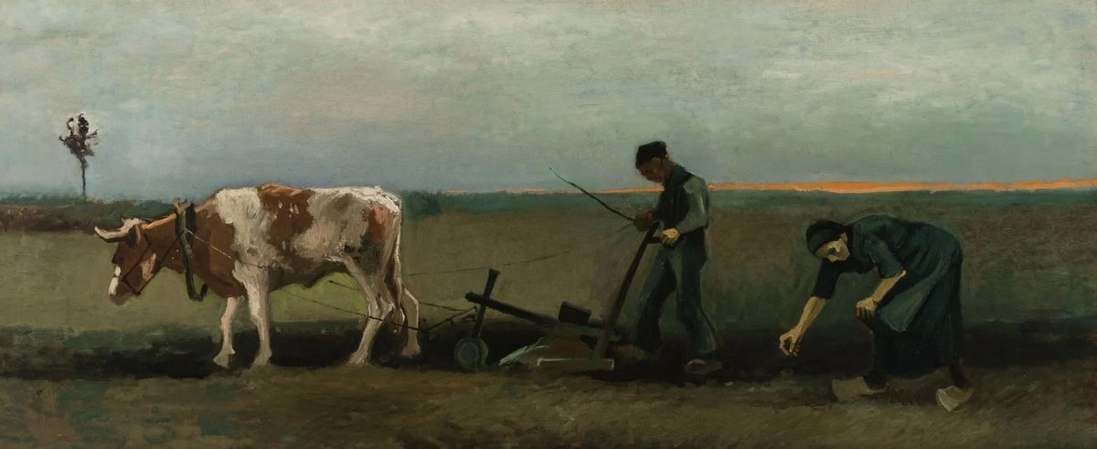 Vincent van Gogh - Planting potatoes (1884)