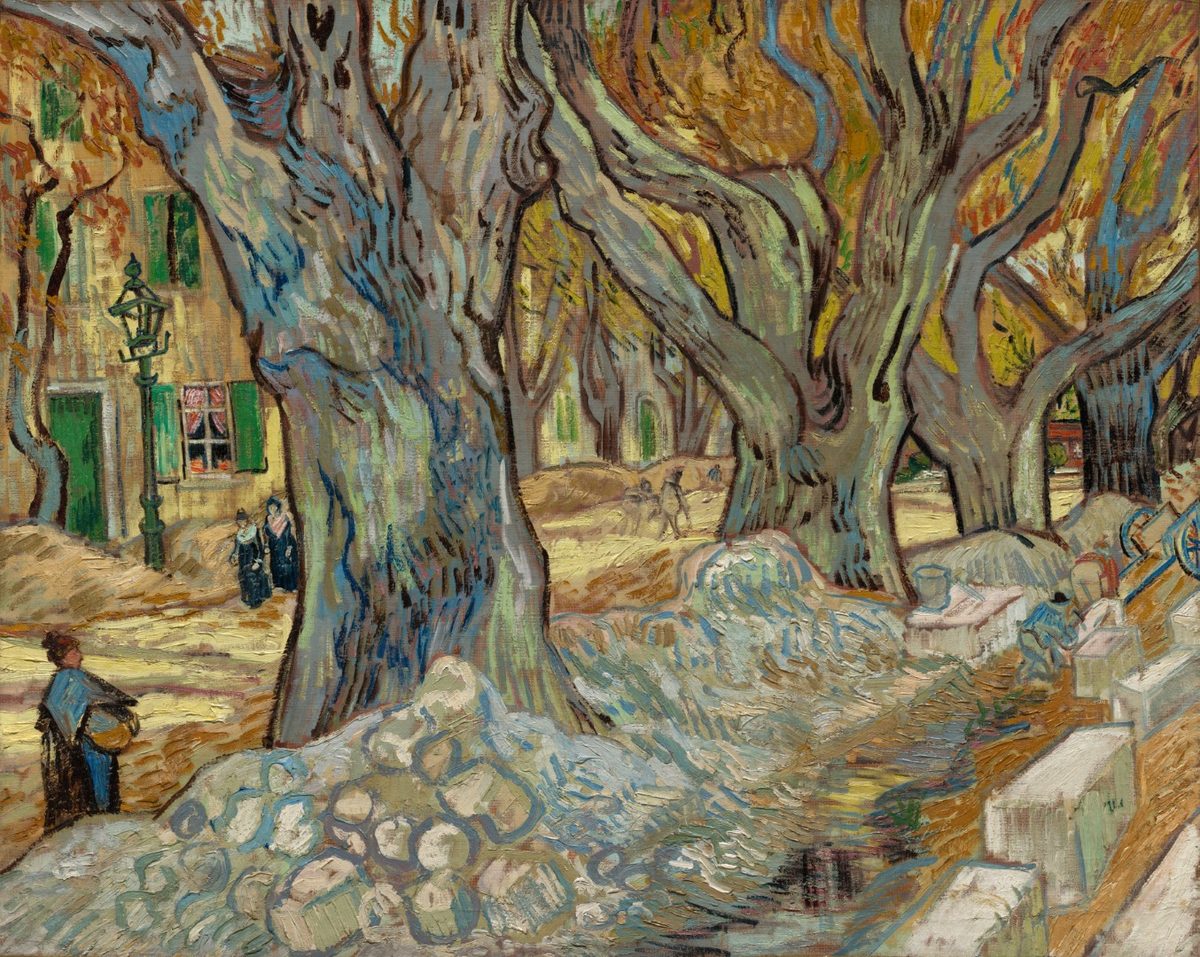 The Large Plane Trees (Road Menders at Saint-R#U00e9my), by Vincent van Gogh, Cleveland Museum of Art, 1947.209