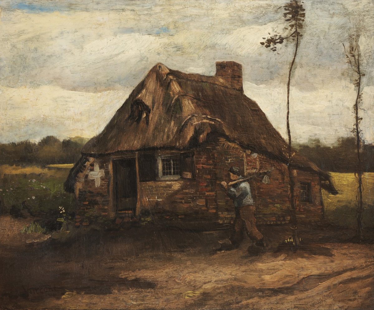 Vincent van Gogh - Scene of a Cottage with a peasant (1885) - F170