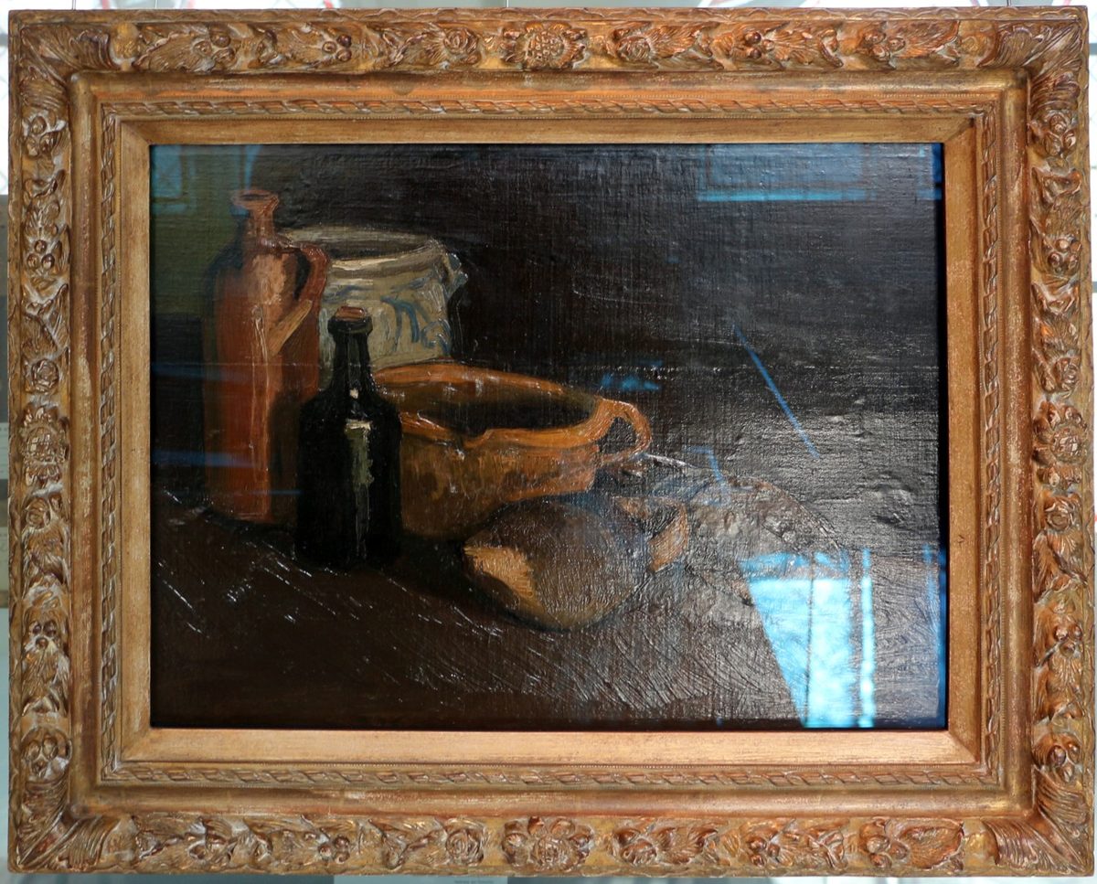 Vincent van gogh, natura morta con bottiglie, 1884