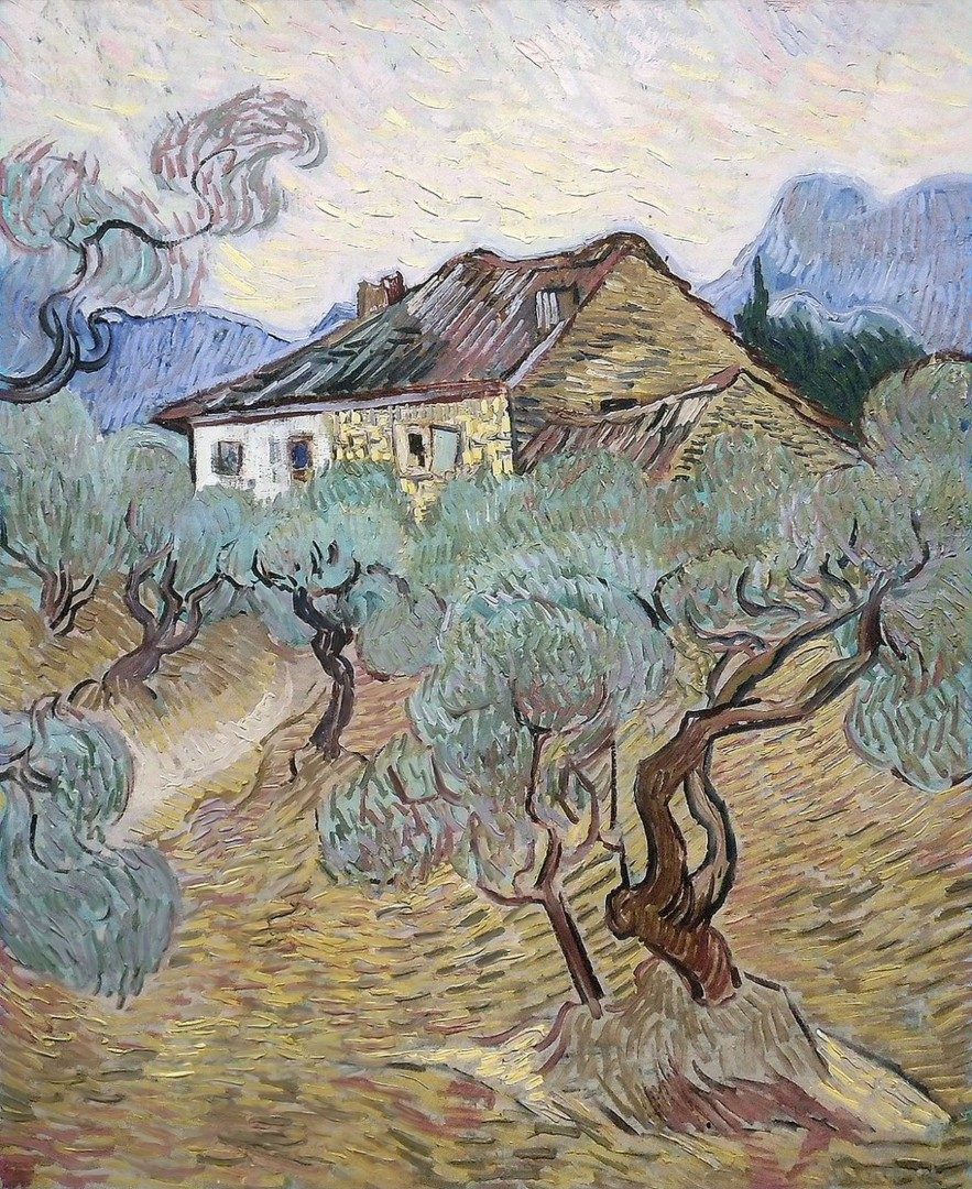 Van Gogh - Wei#U00dfes Bauernhaus zwischen Olivenb#U00e4umen