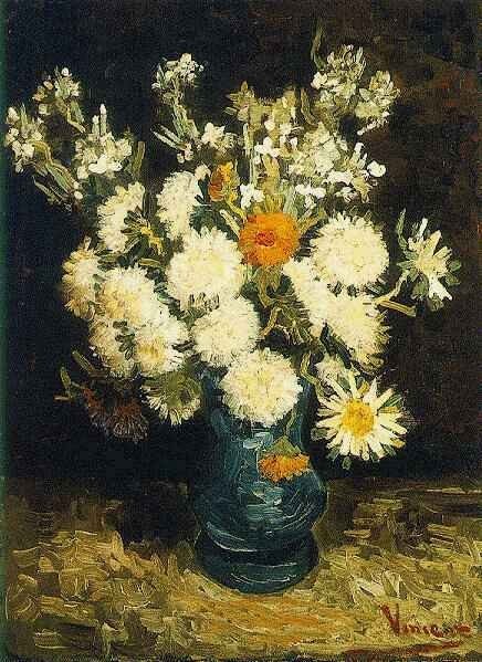 Van gogh flowers in a blue vase jh add20
