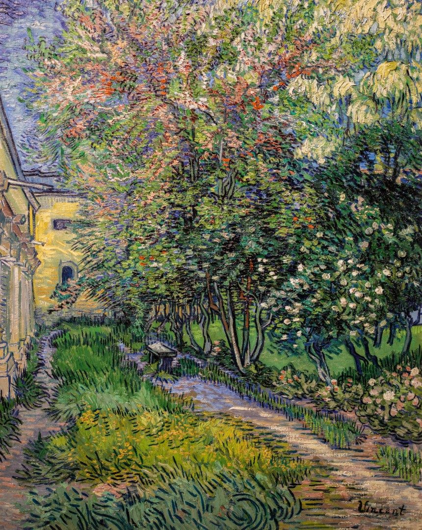 The garden at the asylum at Saint-R#U00e9my - Vincent Van Gogh