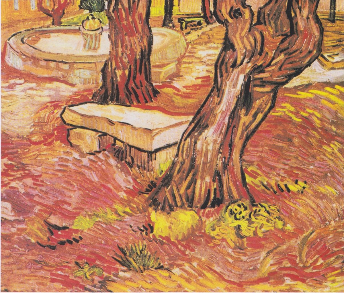 Van Gogh - Steinbank im Garten des Hospitals Saint-Paul