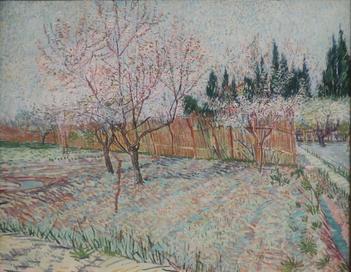 'Orchard with Peach Trees and Cypresses' paintings by Vincent van Gogh, April 1888
