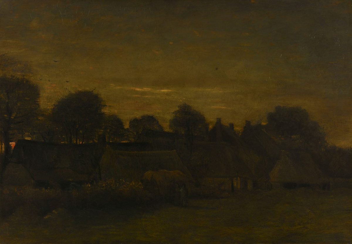 Boerendorp in de avond Rijksmuseum SK-A-3307