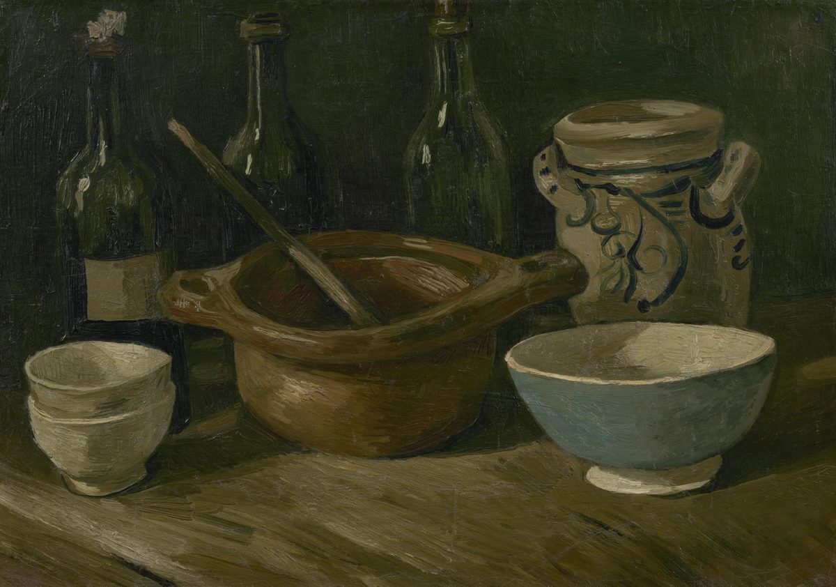 Stilleven met aardewerk en flessen - s0138V1962 - Van Gogh Museum