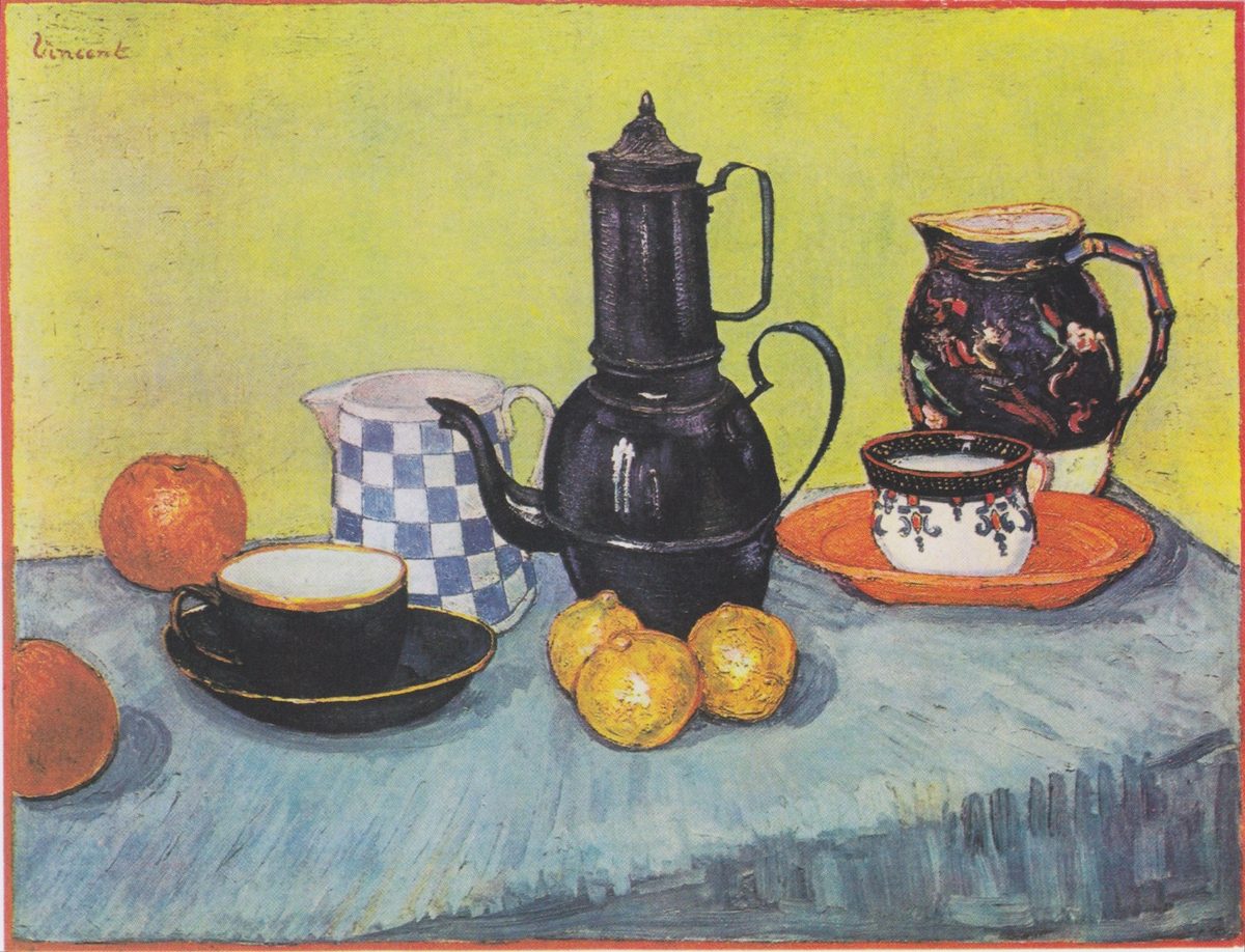 Van Gogh - Stillleben mit Kaffeekanne, Geschirr und Fr#U00fcchten
