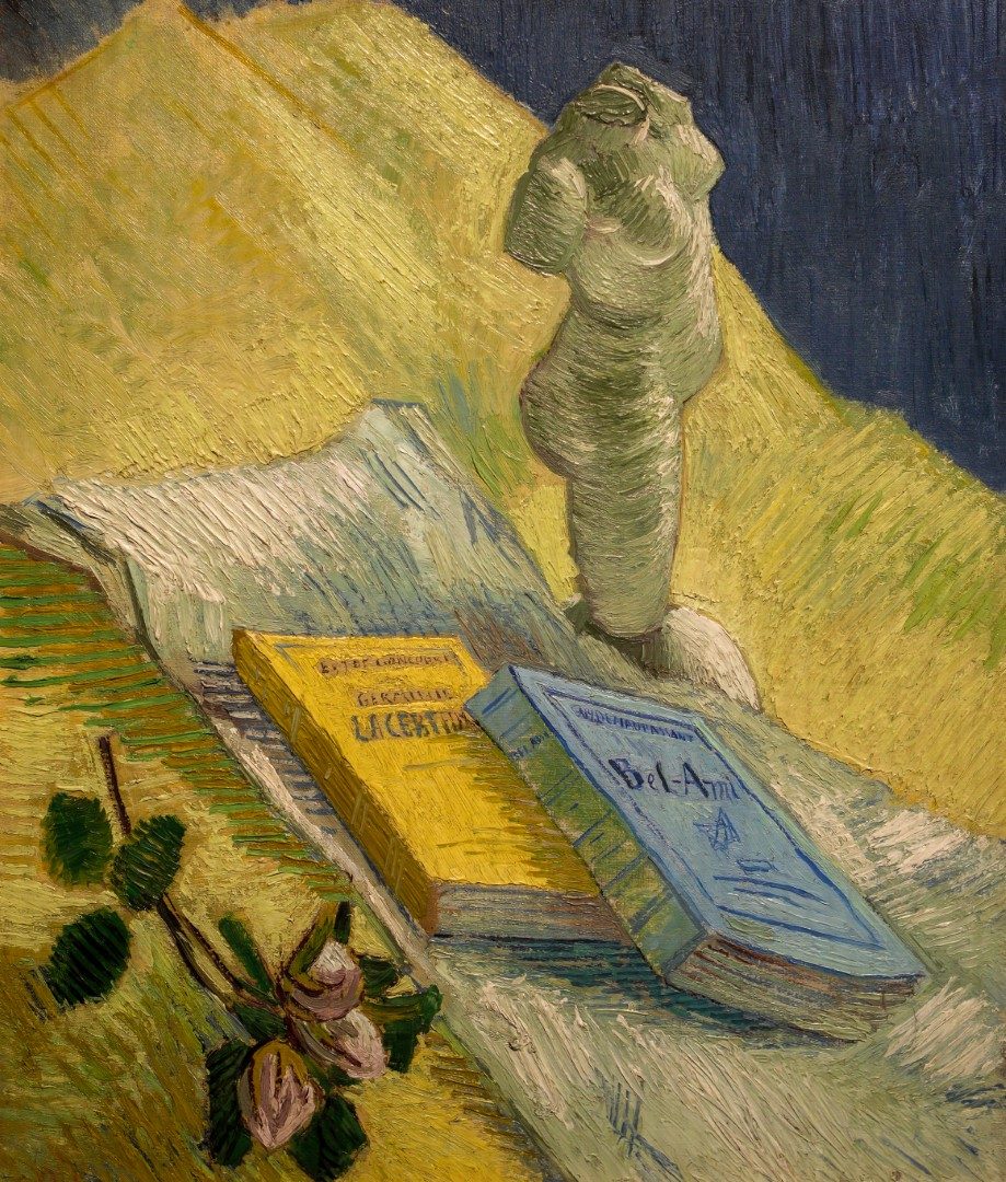Still life with plaster torso, a rose and two novels - Vincent Van Gogh